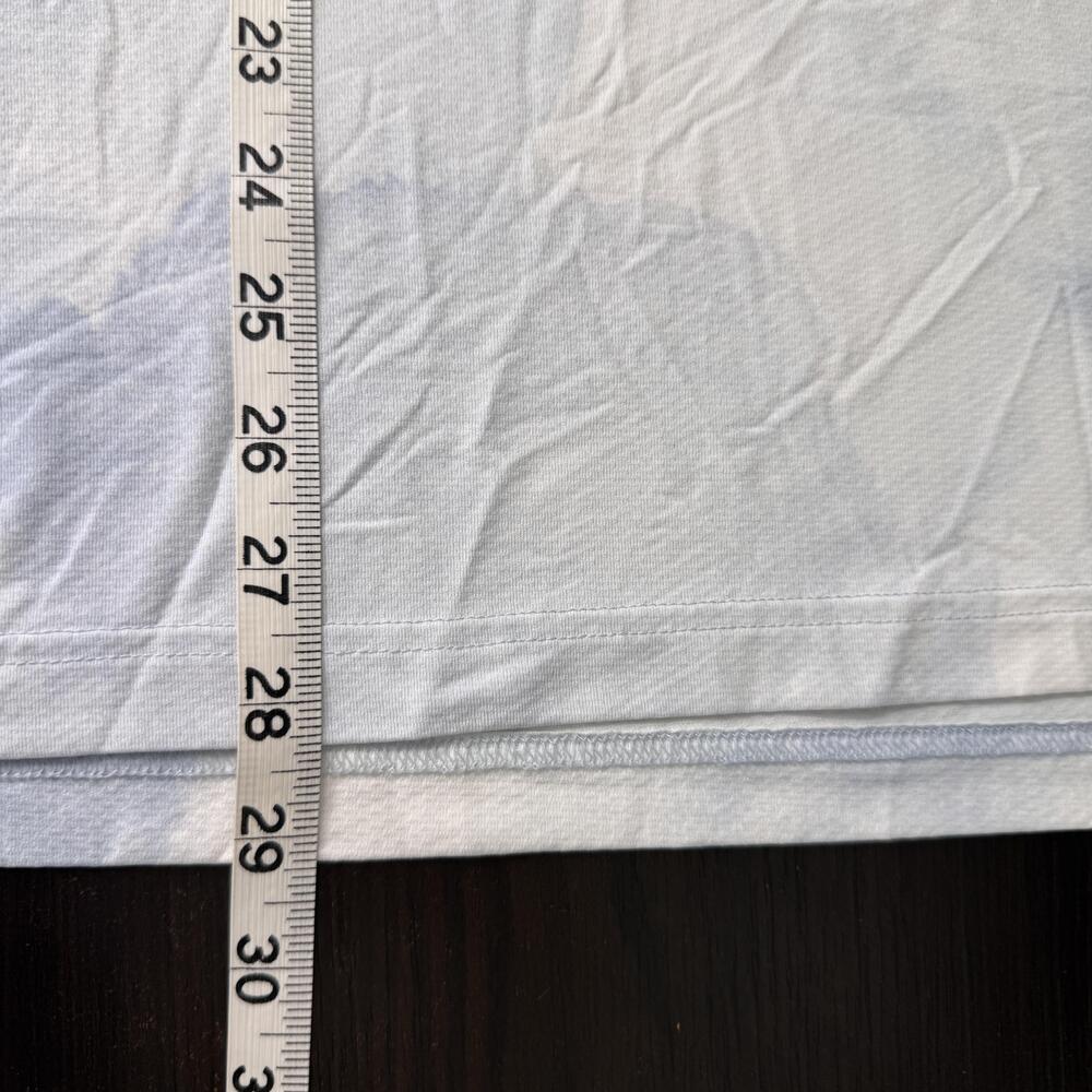 Adidas Polo Shirt Mens Medium Harbour Town Golf Links Tie Dye Print White Blue - Picture 10 of 11